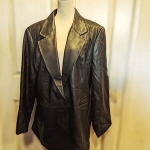 New from QVC Denim & Co 1X women's 100% leather jacket